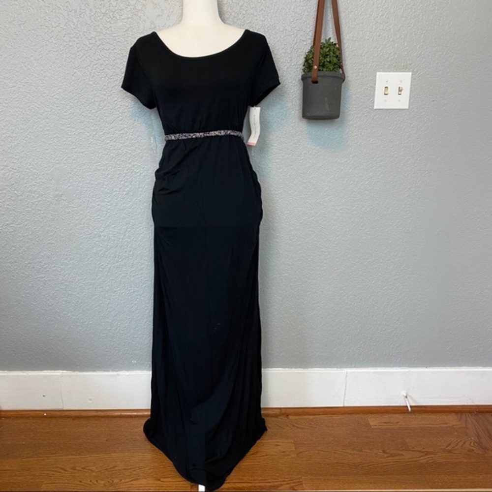 LIZ LANGE MATERNITY DRESS BELT+SCRUNCHING {Medium}